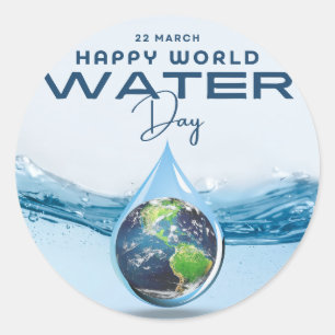World Water Day Classic Round Sticker