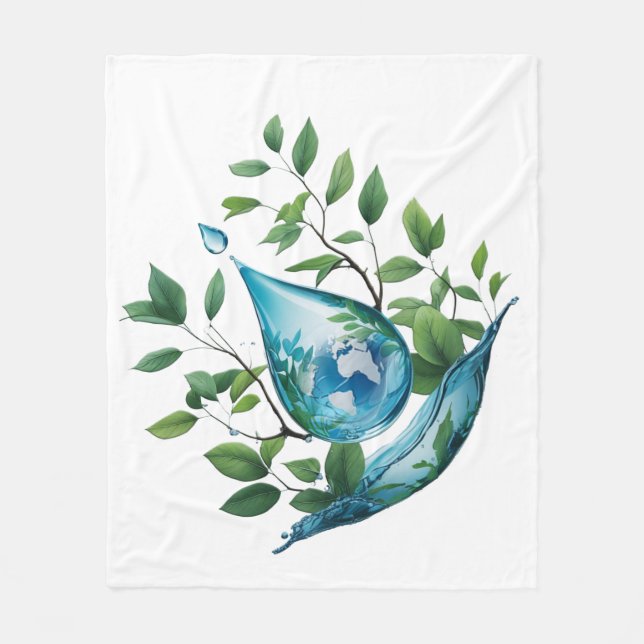 World Water Day Fleece Blanket (Front)