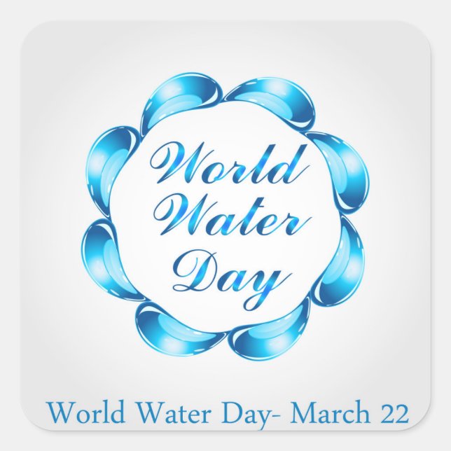 World water day March 22 Square Sticker (Front)