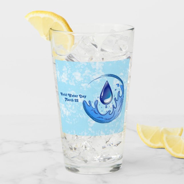 World Water Day Save Water Save Earth Glass (Front Ice)