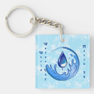World Water Day Save Water Save Earth Key Ring