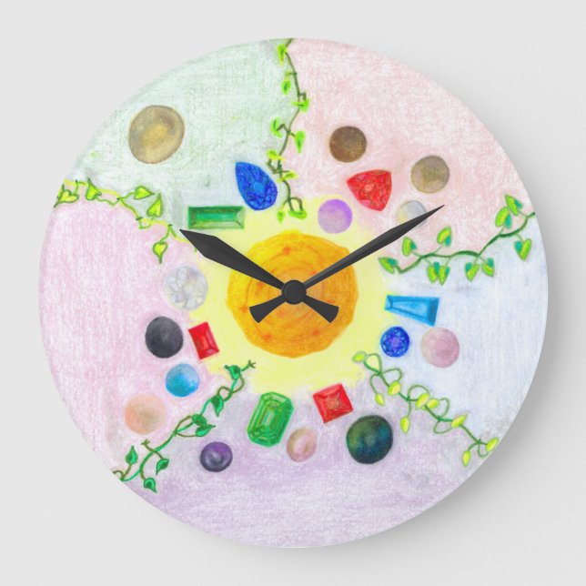 World Within Gems and Pearls Clock (Front)