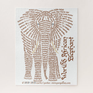 World Word African Elephant Puzzle