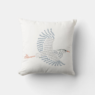 World Word Blue Heron Pillow