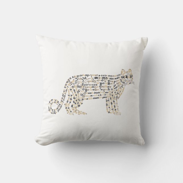 World Word Clouded Leopard Pillow (Front)