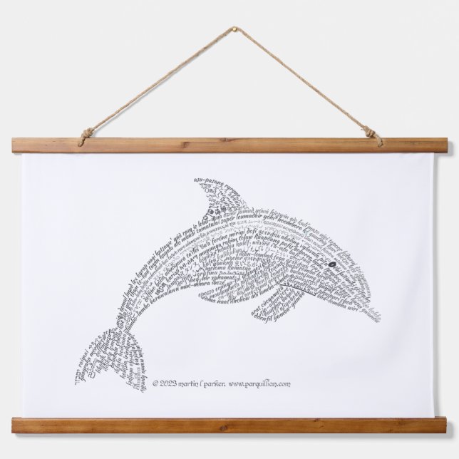 World Word Dolphin Tapestry (Front)