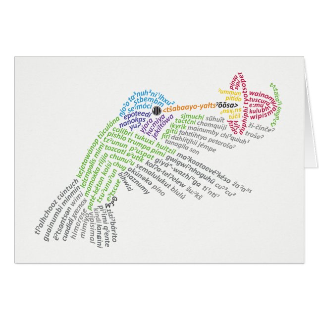 World Word Hummingbird Card (Front Horizontal)
