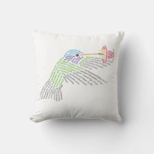 World Word Hummingbird Pillow