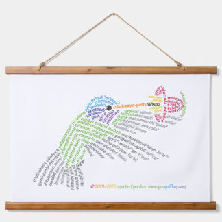 World Word Hummingbird Tapestry