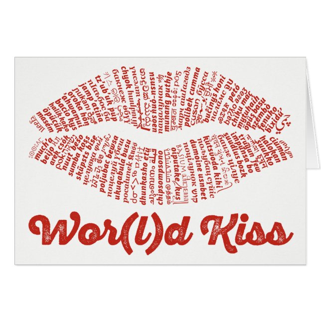 World Word Kiss Card (Front Horizontal)