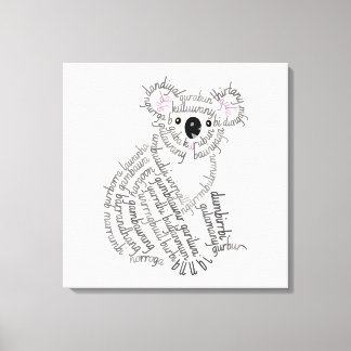 World Word Koala Canvas Print