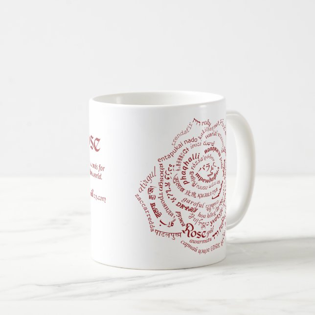 World Word Rose Mug (Front Right)