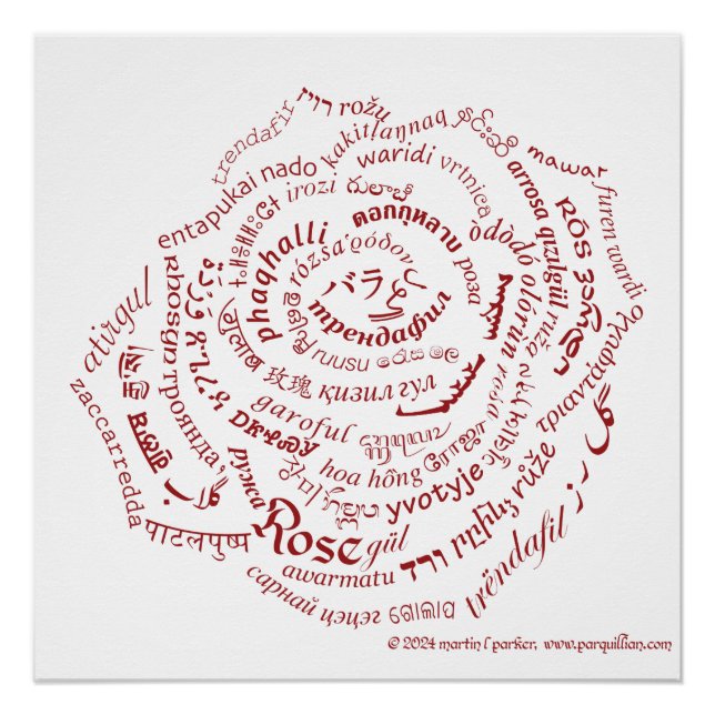 World Word Rose Poster (Front)