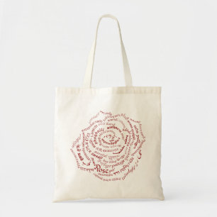 World Word Rose Tote Bag