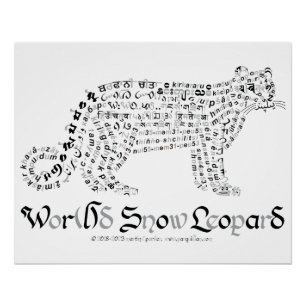 World Word Snow Leopard Poster