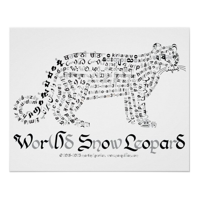 World Word Snow Leopard Poster (Front)
