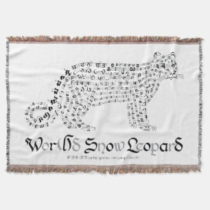 World Word Snow Leopard Throw Blanket