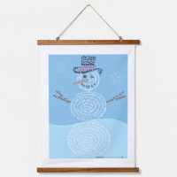 World Word Snowman Tapestry