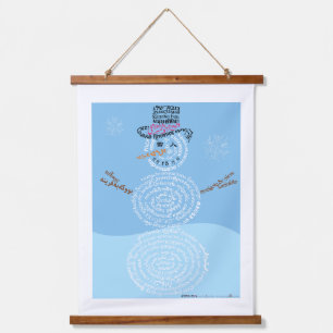World Word Snowman Tapestry