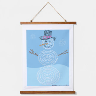 World Word Snowman Tapestry