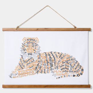 World Word Tiger Tapestry