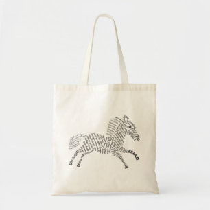 World Word Zebra Tote Bag