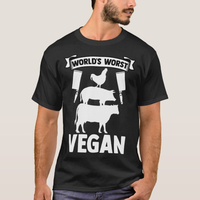 World Worst Vegan Food Pyramid Servings Food Group T-Shirt (Front)