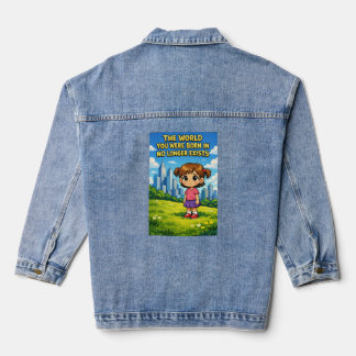 World You Were Born In No Longer Exists Cartoon Denim Jacket