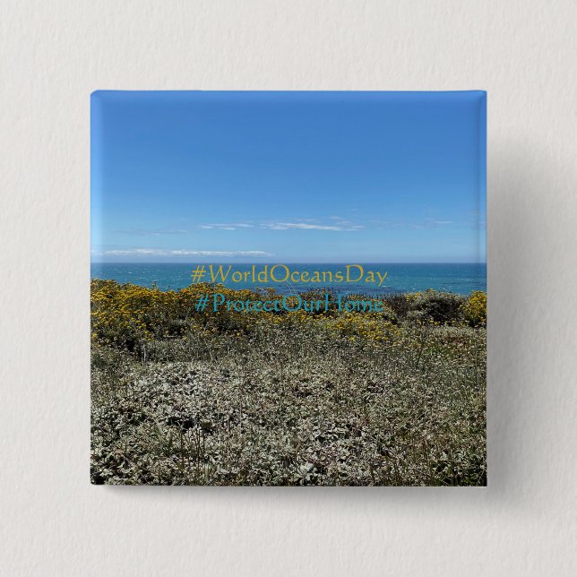WorldOceansDay 15 Cm Square Badge (Front)