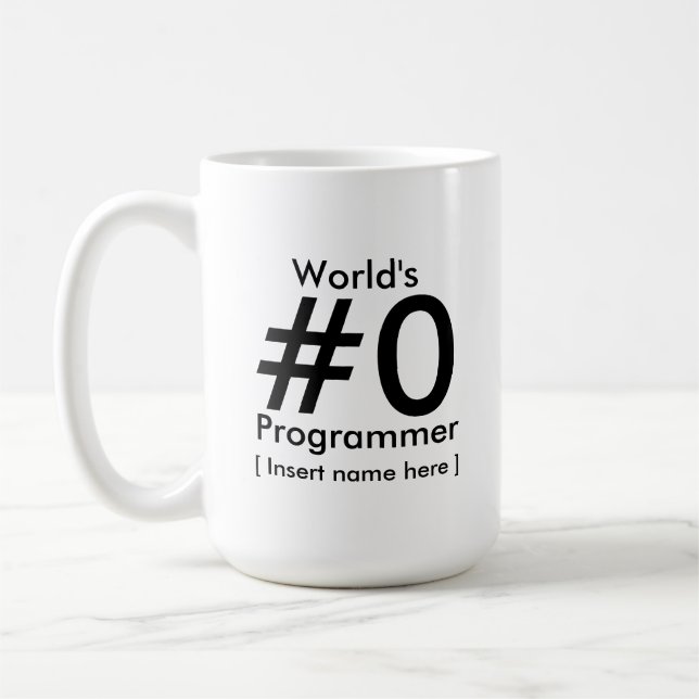 World's #0 Programmer - Personalised Coffee Mug (Left)
