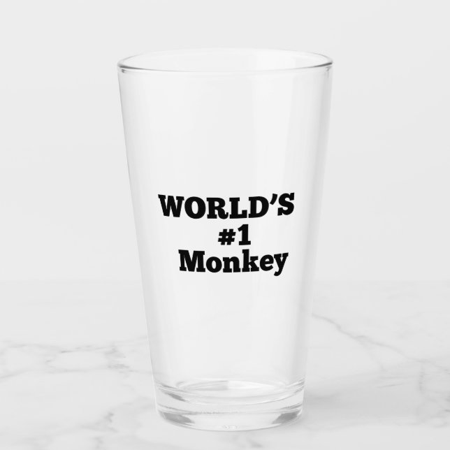 World's #1 Monkey Glass (Front)