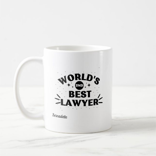 World's 2nd Best Lawyer Attorney Law Partner Gift Coffee Mug (Left)