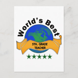 World's Best 5th. Grade Teacher Postcard