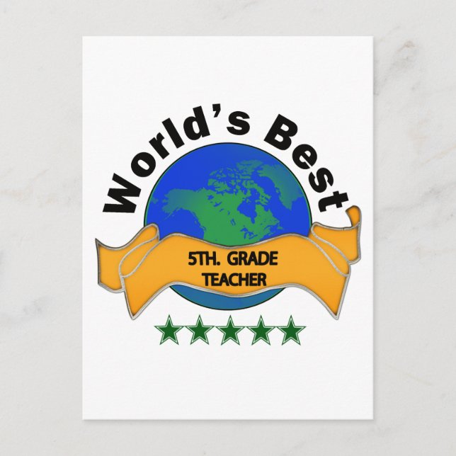 World's Best 5th. Grade Teacher Postcard (Front)
