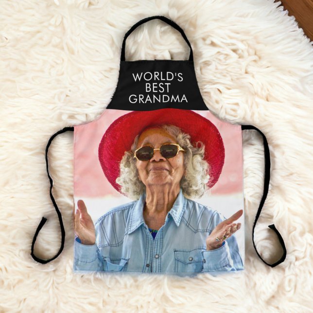 World's best - add your own text and photograph apron (World's best - add your own text and photograph aprons from Ricaso. Add text & photo. make your own.)