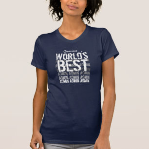 World's Best Admin Custom Name Navy Blue and White T-Shirt