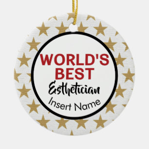 World's best aesthetician ceramic ornament