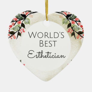 World's Best Aesthetician gift 2 Ceramic Tree Decoration