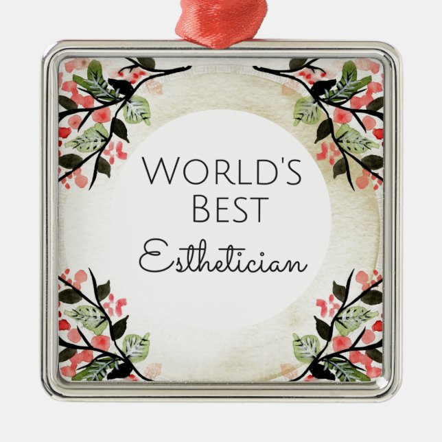 World's Best Aesthetician gift 2 Metal Ornament (Front)
