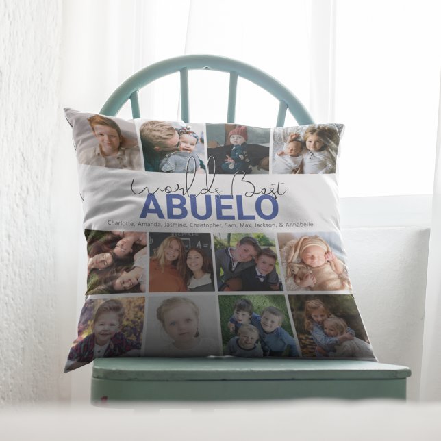 Worlds Best Aguelo | Photo Collage Cushion (Creator Uploaded)