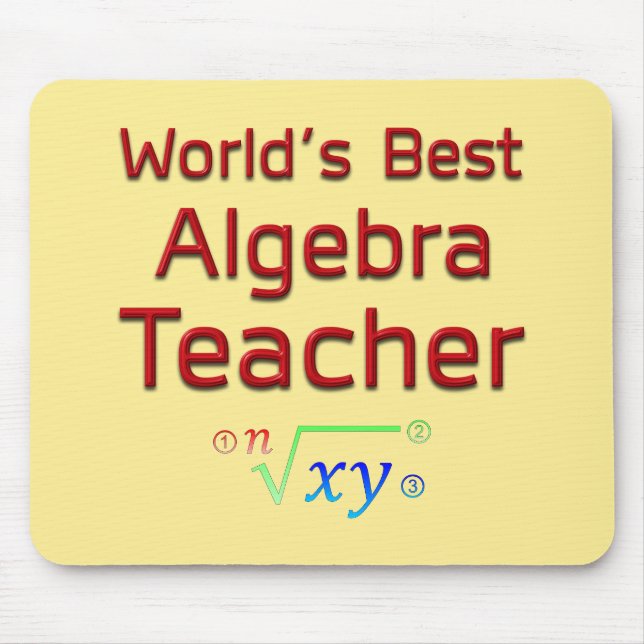 World's Best Algebra Teacher with Formula Mouse Pad (Front)