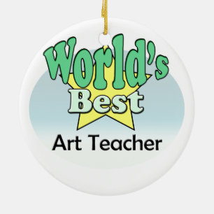 World's best Art Teacher Ceramic Tree Decoration