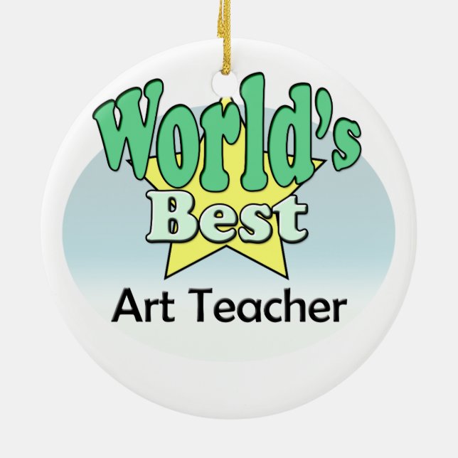World's best Art Teacher Ceramic Tree Decoration (Back)