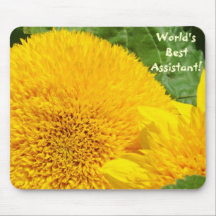 World's Best Assistant! mousepad gifts Sunflowers