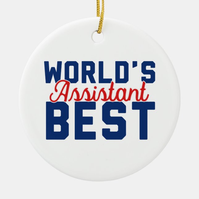 World's Best Assistant Personalised Ceramic Ornament (Front)