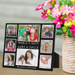 World's Best Aunt And Uncle 8 Photo Black & White Plaque<br><div class="desc">8 photo collage plaque for the wold's best aunt and uncle. A personalised gift for the special people in your life.</div>