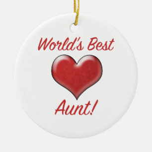 World's Best Aunt Ceramic Ornament