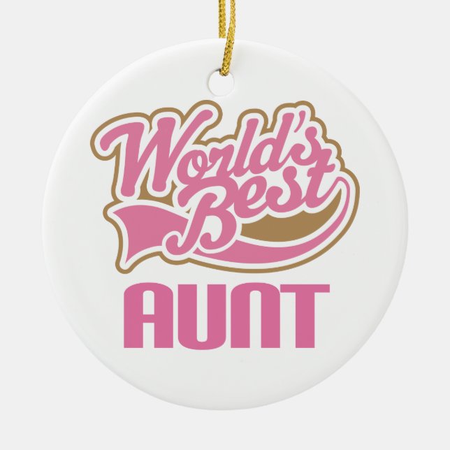 Worlds Best Aunt Ornament Keepsake Gift (Front)