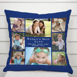 World's Best Aunt Photo Collage Blue Cushion<br><div class="desc">Give the world's best aunt a fun custom photo collage pillow that she will treasure for years. Personalise with eight photos of nieces, nephews, other family members, pets, etc., customise the expression "World's Best Aunt" and whether she is called "Auntie, " "Tia, " etc., and add names as a signature,...</div>