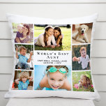 World's Best Aunt Photo Collage Personalised Cushion<br><div class="desc">Give the world's best aunt a fun custom photo collage pillow that she will treasure. You can personalise with eight photos of nieces, nephews, other family members, pets, etc., customise the expression "World's Best Aunt" and whether she is called "Auntie, " "Tia, " etc., and add names as a signature....</div>